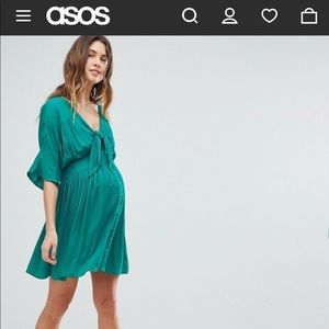ASOS Maternity Smocked Dress with Front tie